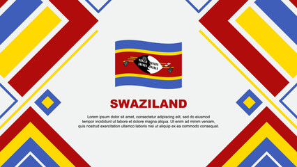 Swaziland Flag Abstract Background Design Template. Swaziland Independence Day Banner Wallpaper Vector Illustration. Swaziland Flag