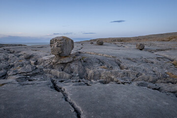 Rocky karst landscape of the Burren national park in County Clare, Ireland