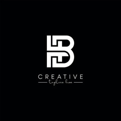 Creative Unique Letter HB BH Initial Based Stylish Line Logo Design Vector.