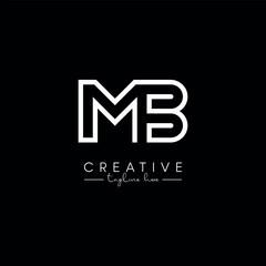 Creative Unique Letter MB BM Initial Based Stylish Line Logo Design Vector.