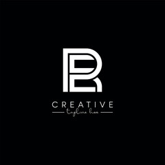 Creative Unique Letter RE ER Initial Based Stylish Line Logo Design Vector.