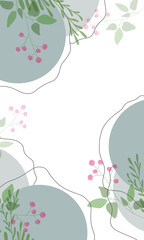 Nice postcard with delicate spring flowers on geometric background, holiday card, colored design floral pattern, greetings card, frame, postcard for invitations, for birthday, congratulations 