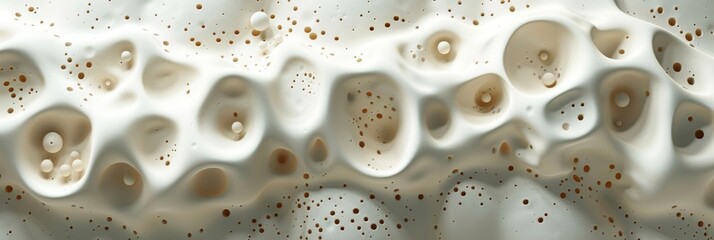 Warm-toned abstract surface with varied organic patterns and bubble-like textures creating a natural look.