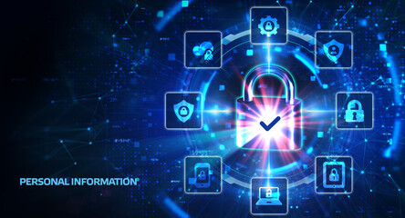 Safety concept: Personal Information on digital background. 3d illustration