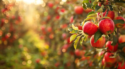 Obraz premium An apple orchard in full harvest