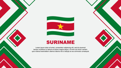 Suriname Flag Abstract Background Design Template. Suriname Independence Day Banner Wallpaper Vector Illustration. Suriname Background