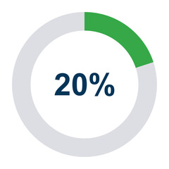 Information round diagram 20 percent icon, infographic graphic pie design, marketing vector illustration