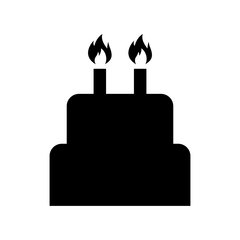 Sweet cake icon, bakery dessert food symbol, happy birthday day graphic vector illustration