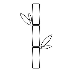 Bamboo leaf icon, nature tropical symbol design, web sign vector illustration