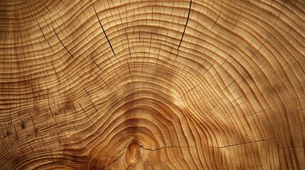 Naklejka premium A close-up of a brown, weathered tree trunk reveals a textured surface of growth rings
