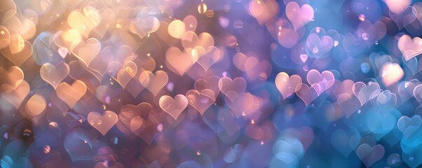 A lovely and entrancing backdrop for Valentine's Day with pastel bokeh hearts, perfect for love-themed creations