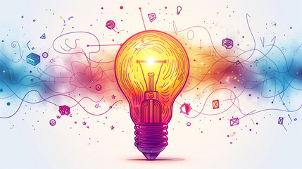 illustration of creative light bulb concept