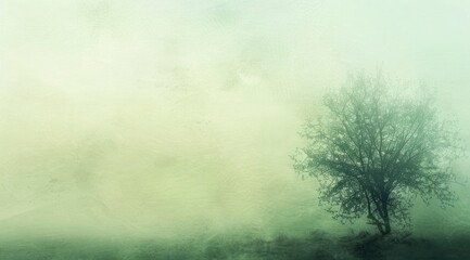 abstract green background with tree, misty, foggy, watercolor.