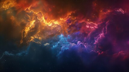 Vibrant space nebula: cosmic spectacle of colorful galaxy clouds, starry night sky, and supernova phenomenon - astronomy background for universe exploration and science enthusiasts