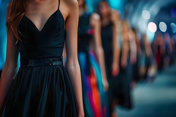 Runway Fashion Show Highlighting Designer Clothing Collections in Elegant Style. Concept Fashion Show, Designer Clothing, Runway, Elegant Style, Highlighting