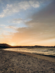 A deserted beach by the sea. Corsica, France