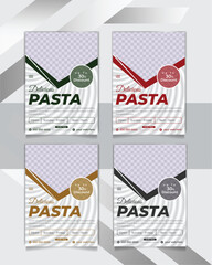 delicious Pasta flyer template and restaurant food menu poster design