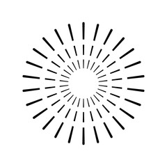 Obraz premium Vector sunburst with discontinuous rays, inspired by radial fireworks bursts for decorative designs