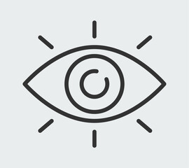 Eye icon or View symbol. Easy editable stroke outline design.