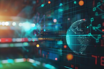 Digital soccer analytics graphs integrating sports data for online betting in soccer. Concept Soccer Analytics, Sports Data, Online Betting, Graphs, Digital Integration