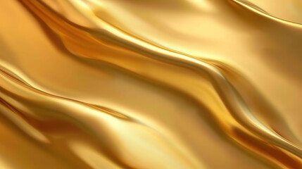 gold abstract background, golden satin fabric clothes wrinkle, Generative Ai
