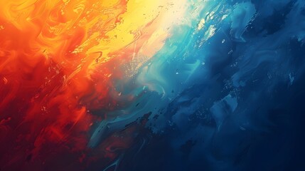 Vivid Abstract Art of Fire and Ice Colors for Desktop Wallpaper