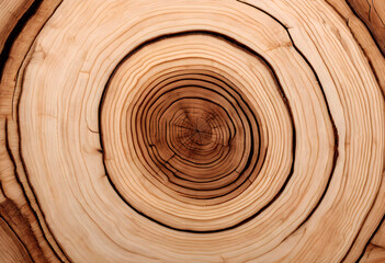 Fototapeta premium Holz-Hintergrund mit Jahresringen. Glatter Querschnitt eines Nadelholzstamms