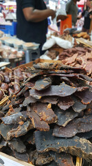 Savory South African Biltong Display, Culinary World Tour, Food and Street Food