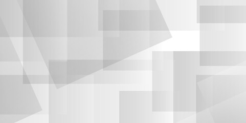 Obraz premium White color technology concept geometric line vector background. Abstract white and gray background design with layers of textured white transparent material in triangle and squares shapes.
