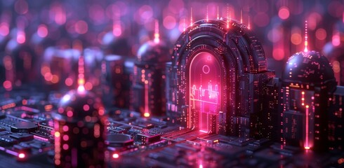 Obraz premium Secure and Modern Smart Home Icons with Enhanced Data Protection and Firewall Technology Cyber ​​security and protection of private information and data concept Firewall from hacker attack created by 