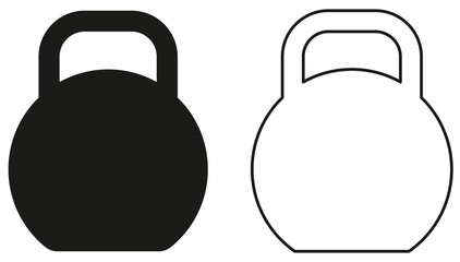 Big kettlebell. Black silhouette. Isolated vector illustration on white background. eps 10