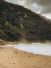A view of the coast of Corsica, France