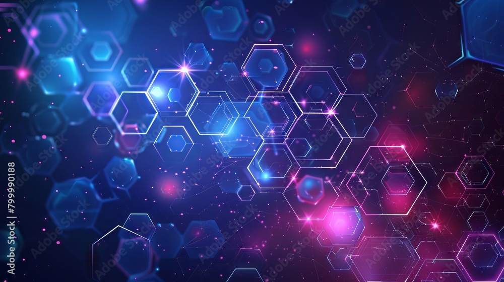 Poster abstract hexagonal technology background with modern design elements - vector illustration