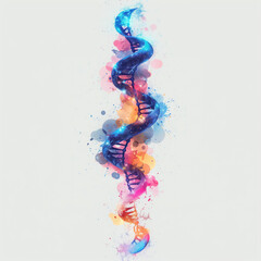 Design Plat de l'ADN : Illustration Géométrique aux Teintes Pastel - obrazy, fototapety, plakaty