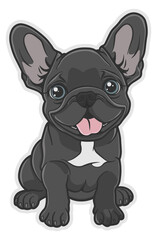 drawing of a black dog sticker without background