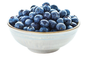 Bowl Blueberries On Transparent Background.