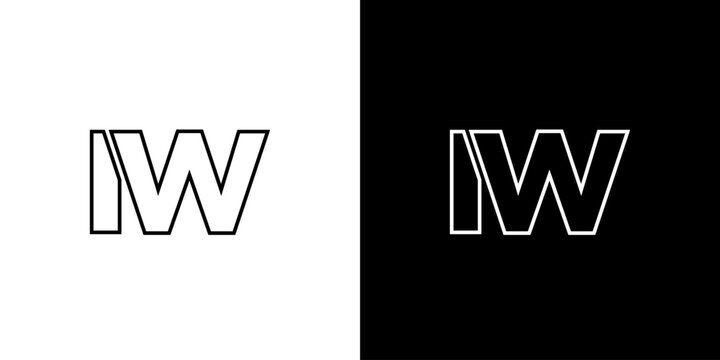 Letter I and W, IW logo design template. Minimal monogram initial based logotype.
