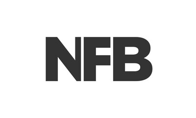NFB logo design template with strong and modern bold text. Initial based vector logotype featuring simple and minimal typography. Trendy company identity.