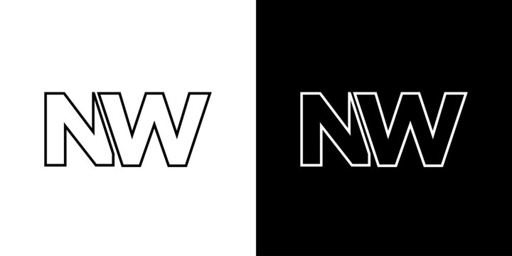 Letter N and W, NW logo design template. Minimal monogram initial based logotype.