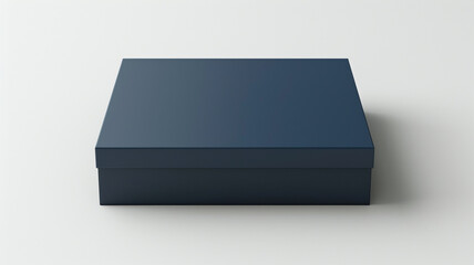 dark blue blank box mockup on white background