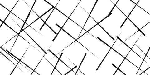 Random chaotic lines abstract geometric pattern texture. Abstract background with random black lines.  Geometric abstract pattern.  Vector illustration.
