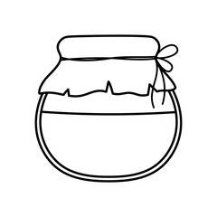 outline honey in glass jar