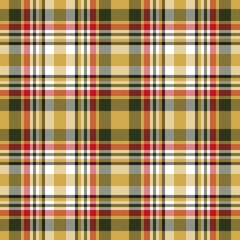 Plaid seamless pattern. Check fabric texture. Vector textile print.