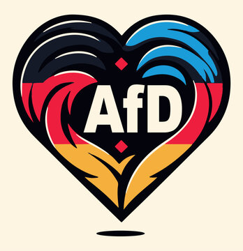 AfD Alternative f&uuml;r Deutschland Herz Illustration