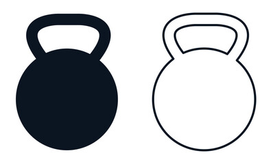 Big kettlebell. Black silhouette. Isolated vector illustration on white background. eps 10