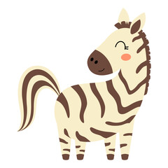 Fototapeta premium card with cute cartoon zebra