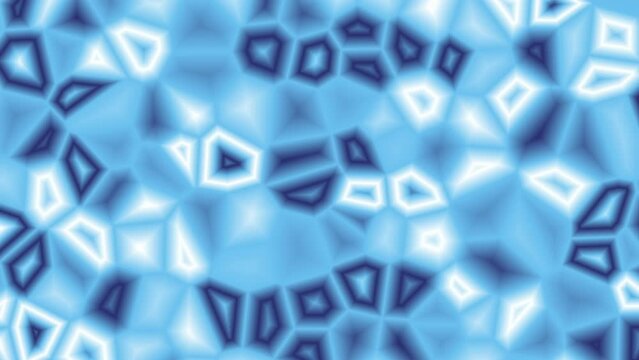 Abstract neon blue, dark blue and white pattern with geometric shapes, glowing edges, seamless texture, in the style of digital art