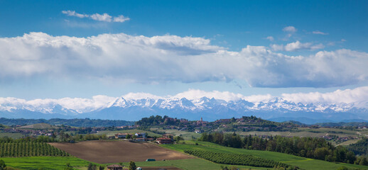 Italian Landscape: hills of Astigiano and Alpi