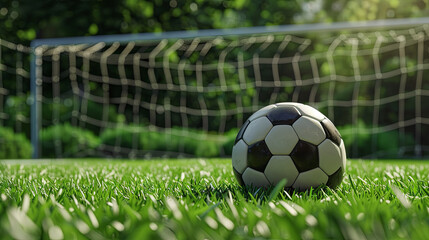 The soccer ball confidently finds its place in the net, scoring a goal in a tense game and leading to victory