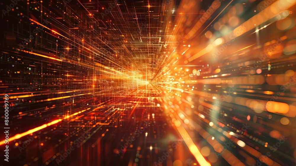 Poster abstract futuristic technology background with dynamic lines and glowing circuits - computer generat